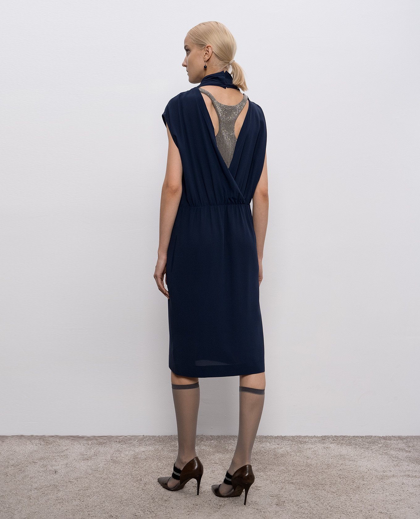 

Blue silk dress Brunello Cucinelli
