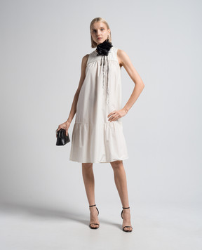 Peserico White dress with monil chain S0216002769
