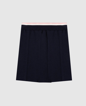 Dolce&Gabbana Children's blue wool skirt with logo L5KI06JDVB7