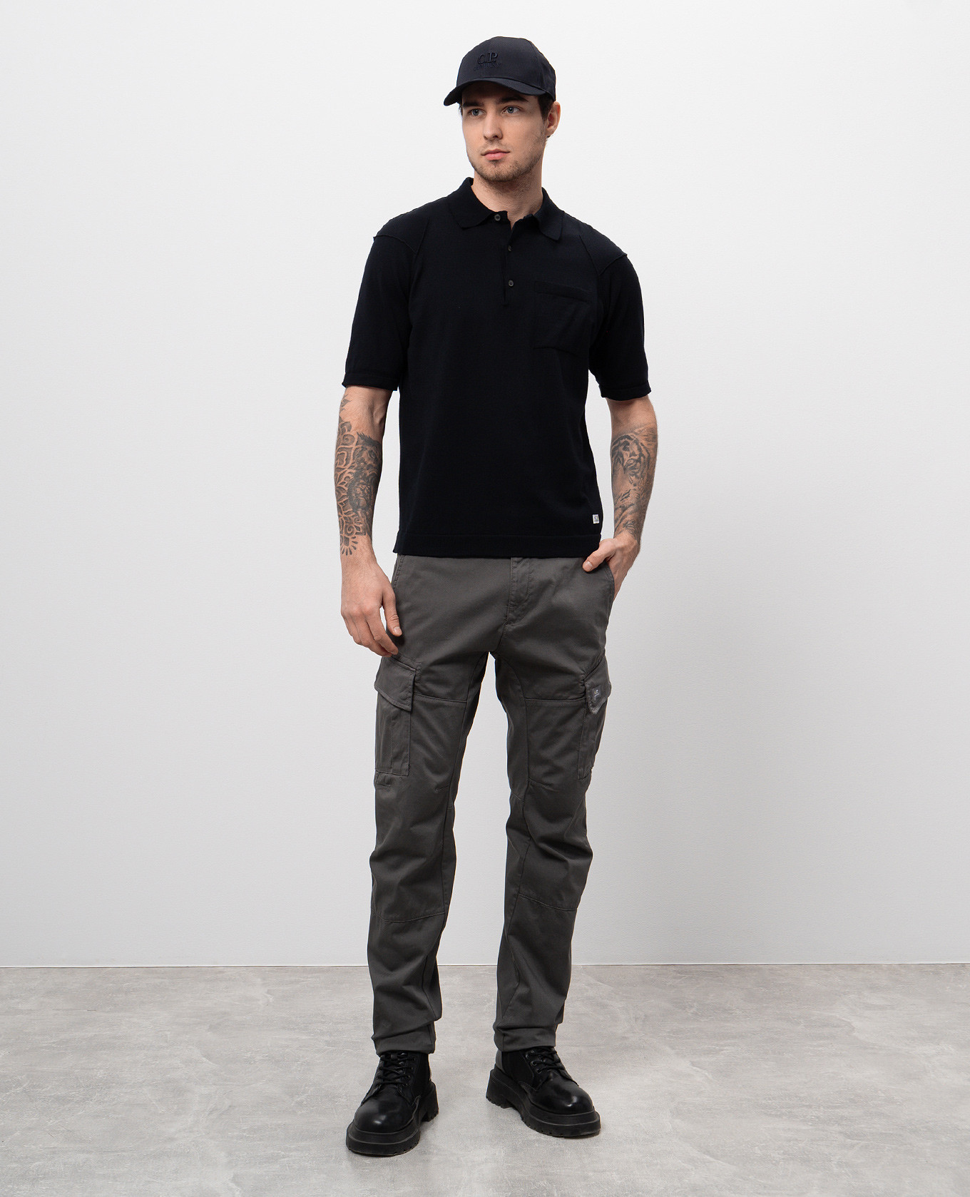 

Blue polo shirt with inside-out effect C.P. Company