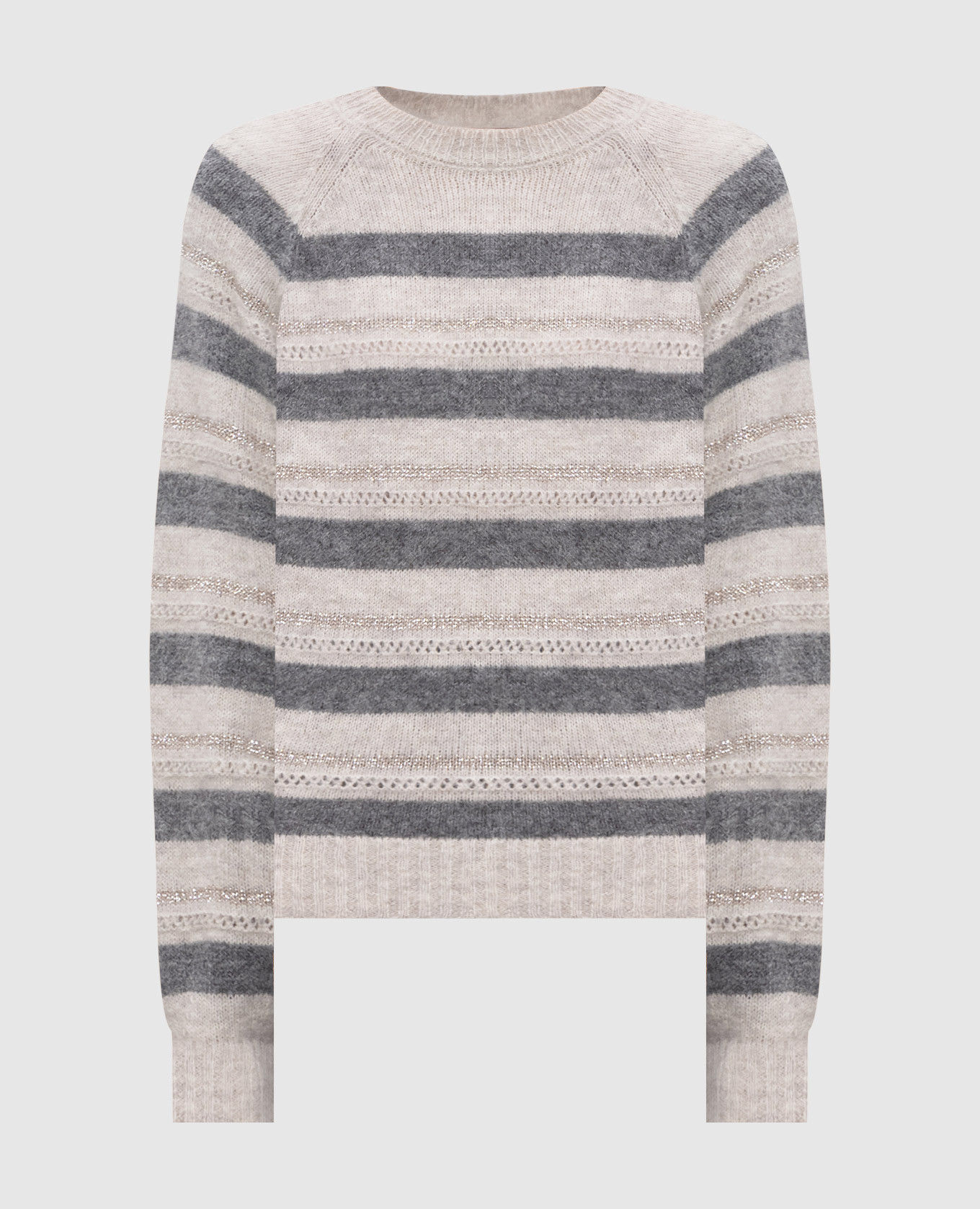 Gray striped alpaca sweater Twinset