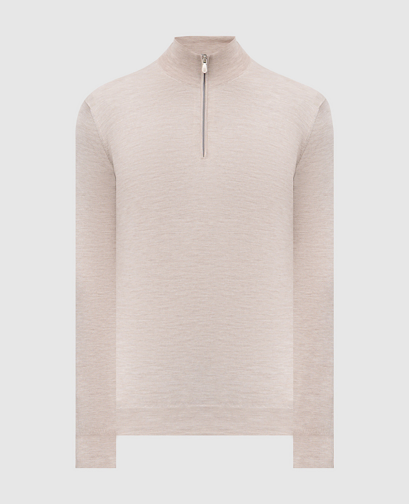

Beige wool and cashmere jumper with zipper Brunello Cucinelli