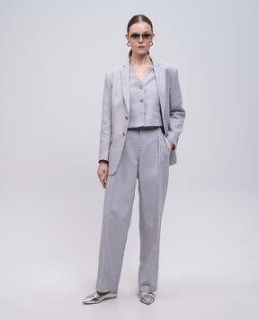 Twinset Purple linen pants 251TP2763