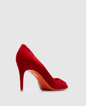 Santoni Sibille red suede shoes WDID71207HI2TMGD