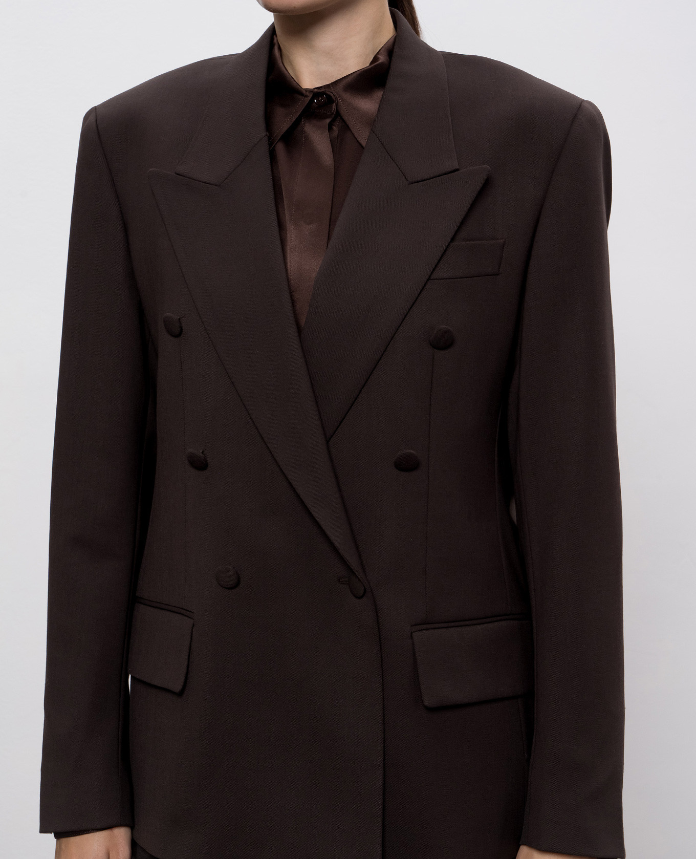 Brown double-breasted wool jacket Jacob Lee 5