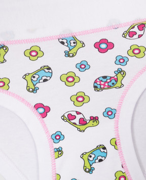 RiminiVeste Emy Bimba children's white panties with a floral shell print B2758