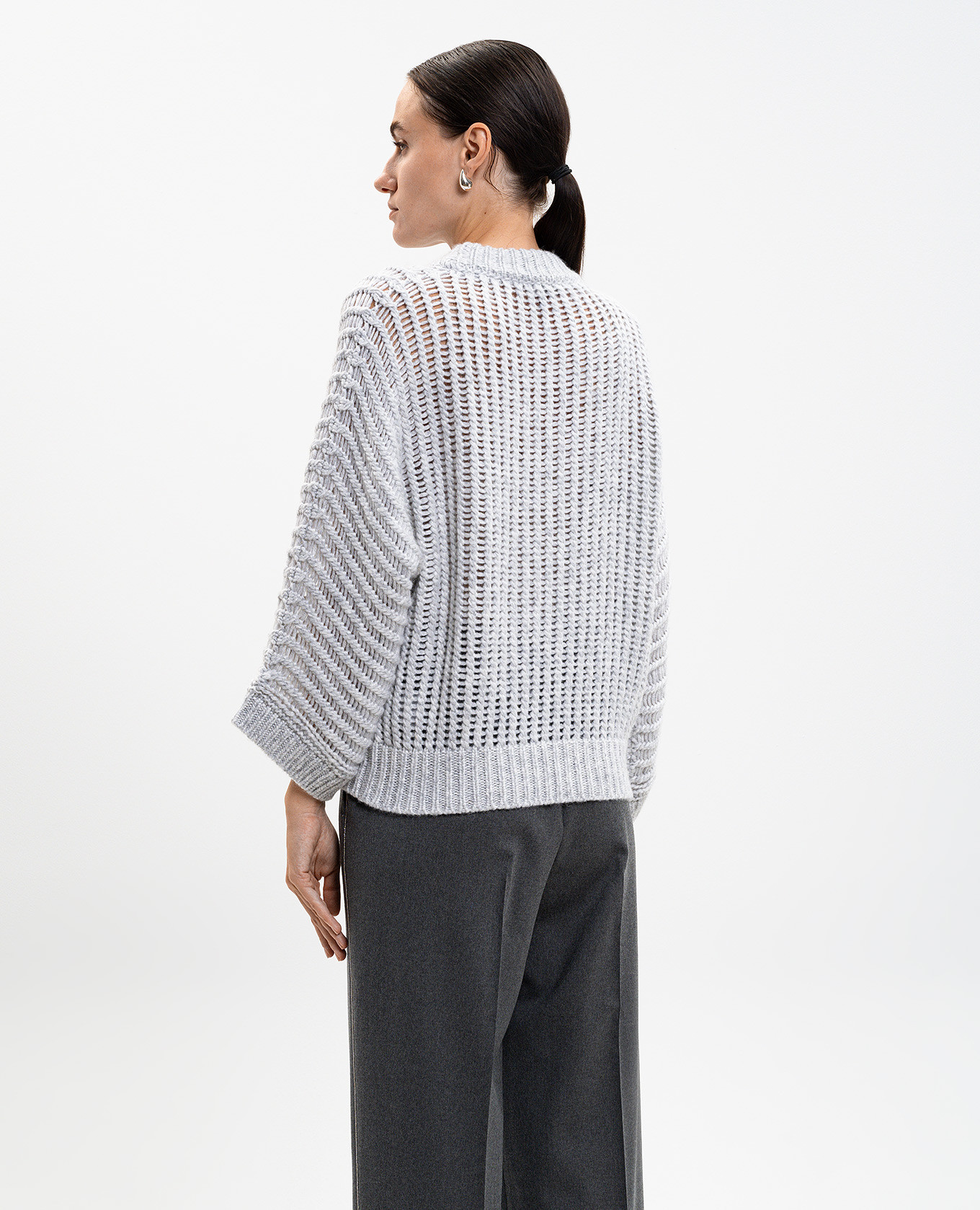 Gray alpaca wool sweater Peserico 4