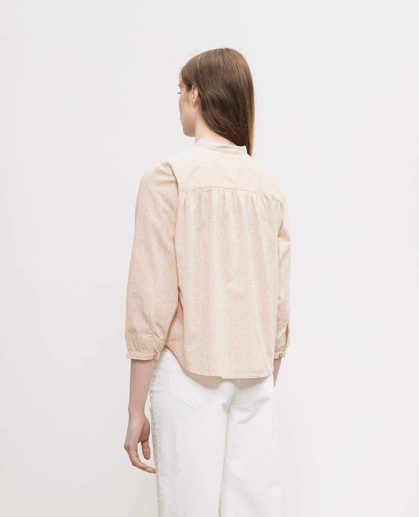 Beige blouse with linen Woolrich 4