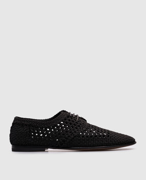 Dolce&Gabbana Black braided derby shoes A10863A9L64