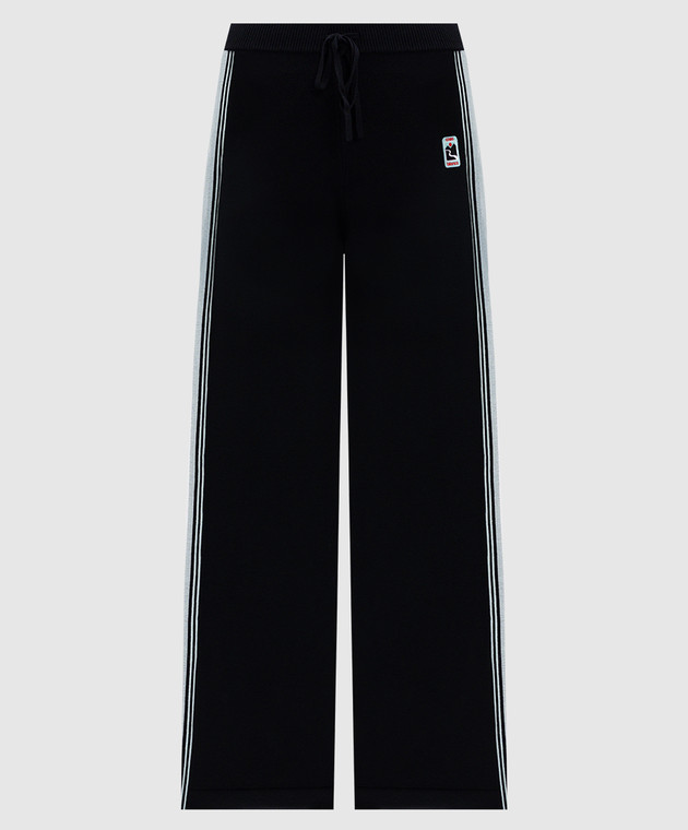 ボトムスその他 Casablanca FW25 Black wool pant (WPF25KW102801 BLACK) Casablanca - Black merino wool pants with logo patch