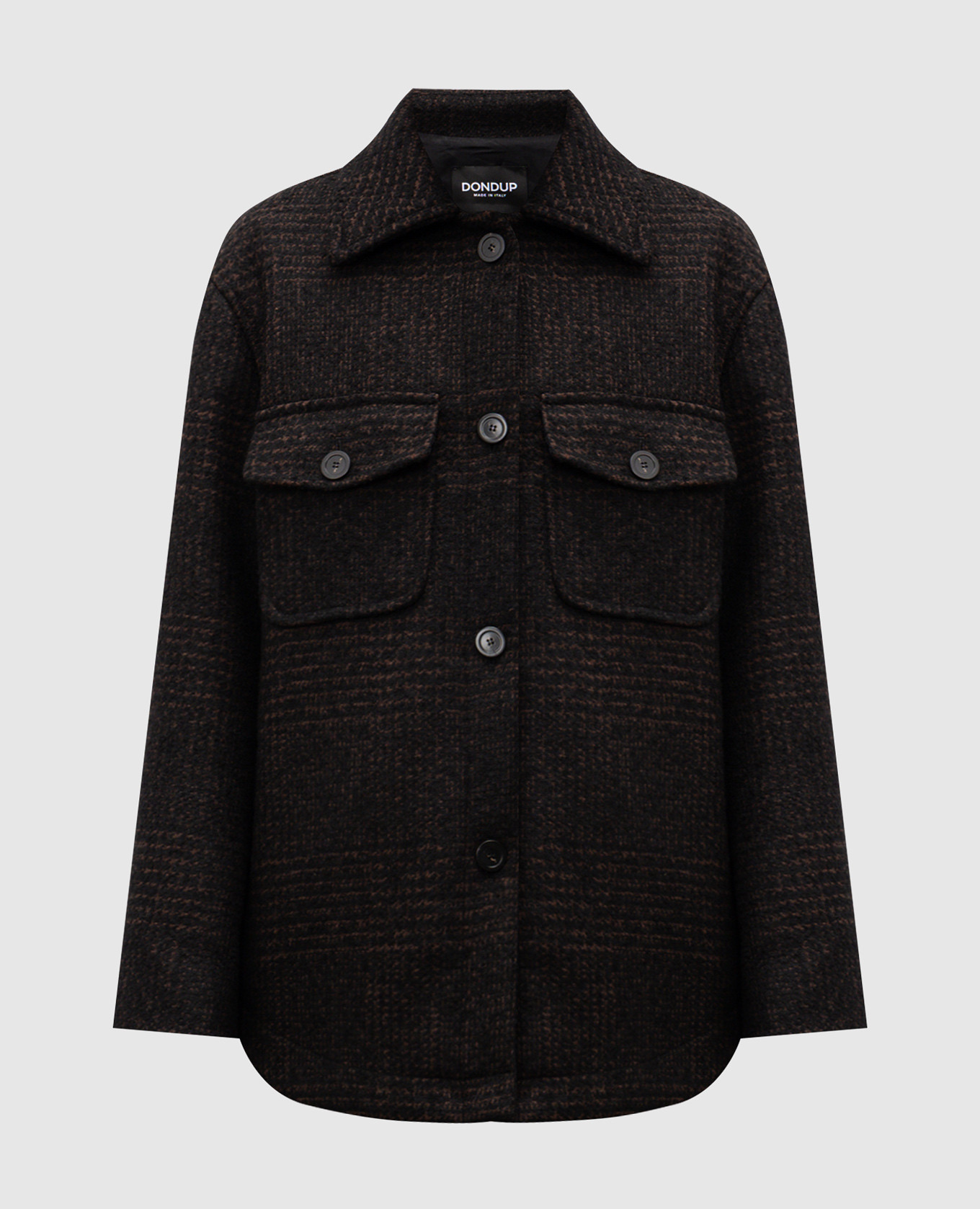 

Brown shirt-style jacket with wool Dondup