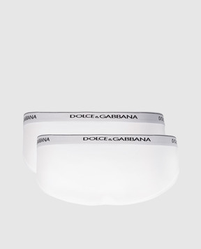 Dolce&Gabbana Set of white briefs with logo M9C03JONN95