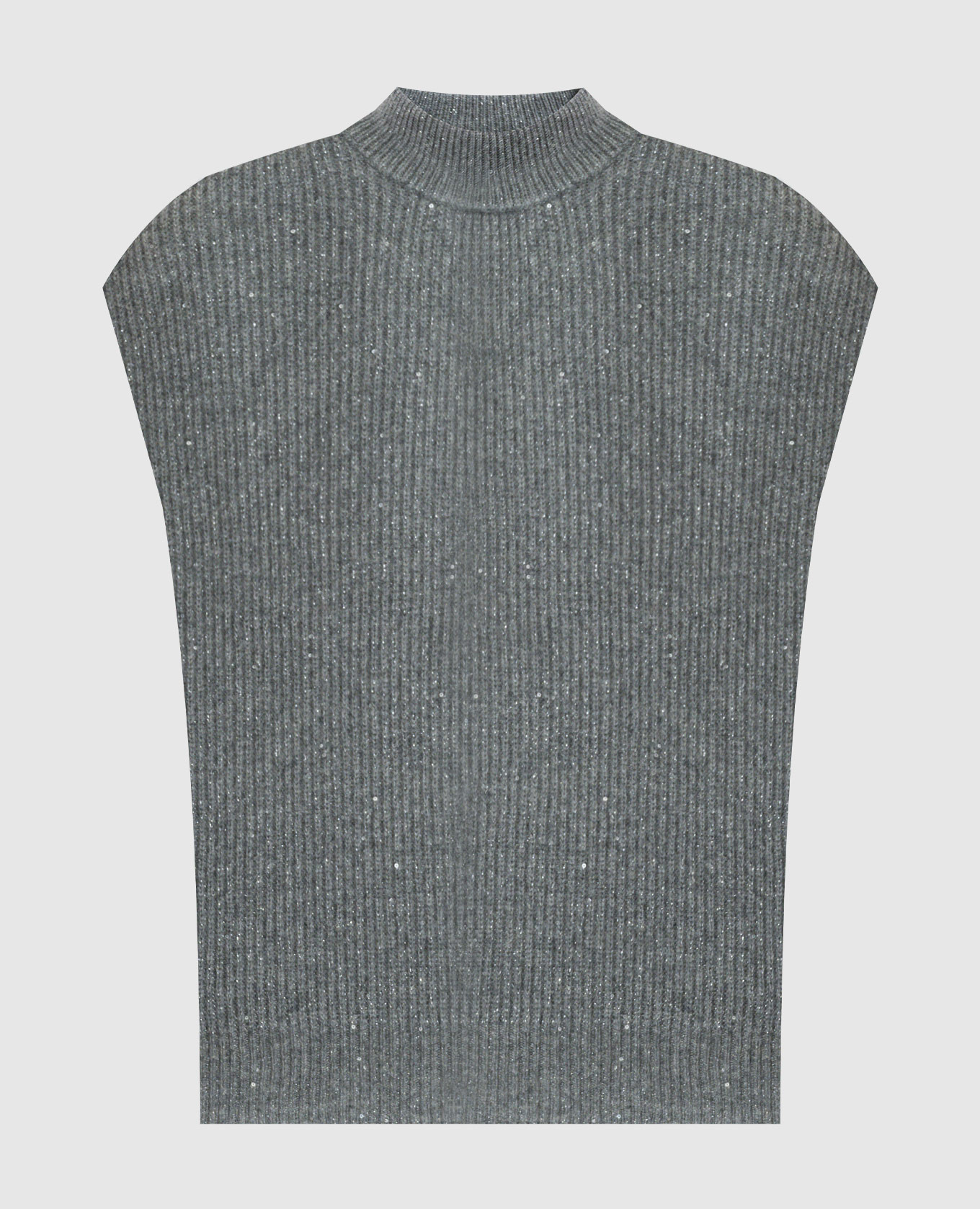 

Gray vest made of wool and cashmere with lurex and sequins Peserico, Grey