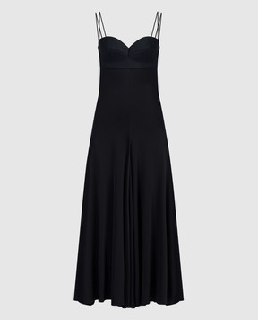 Magda Butrym Black combined bustier dress with a rose DRESS20232524