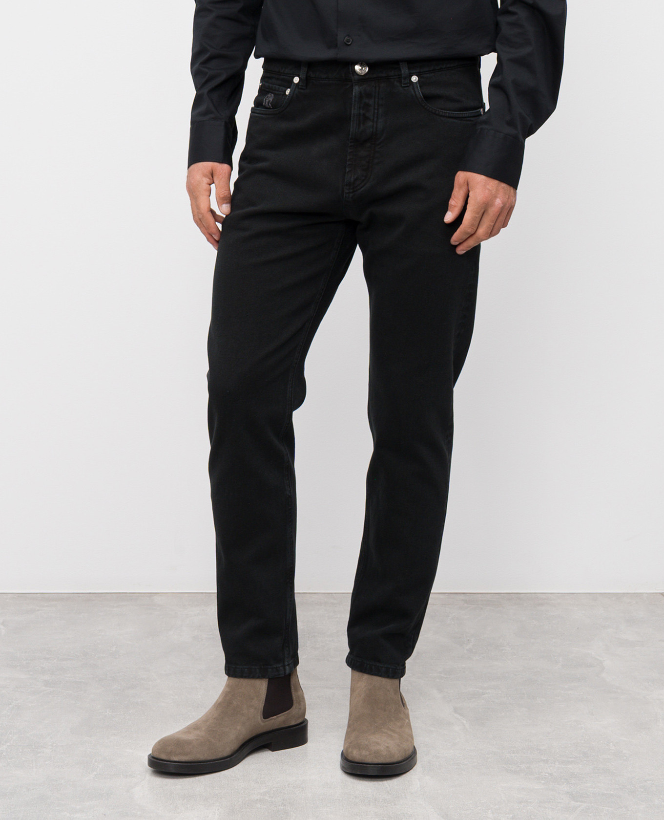 

Black jeans with logo patch Brunello Cucinelli