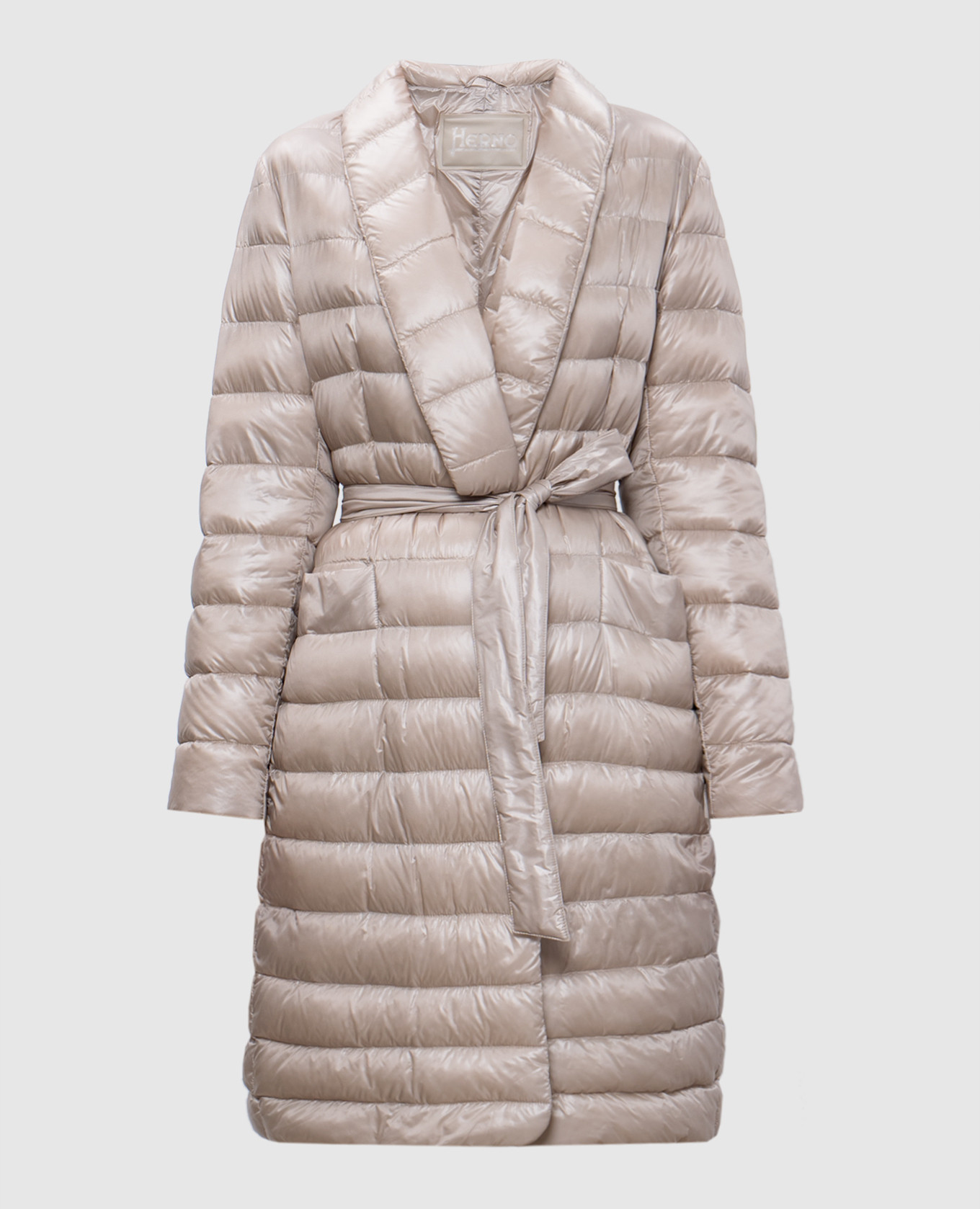 

Beige quilted down jacket with logo Herno