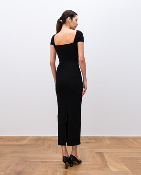 Khaite Basile black dress with slit 9724439