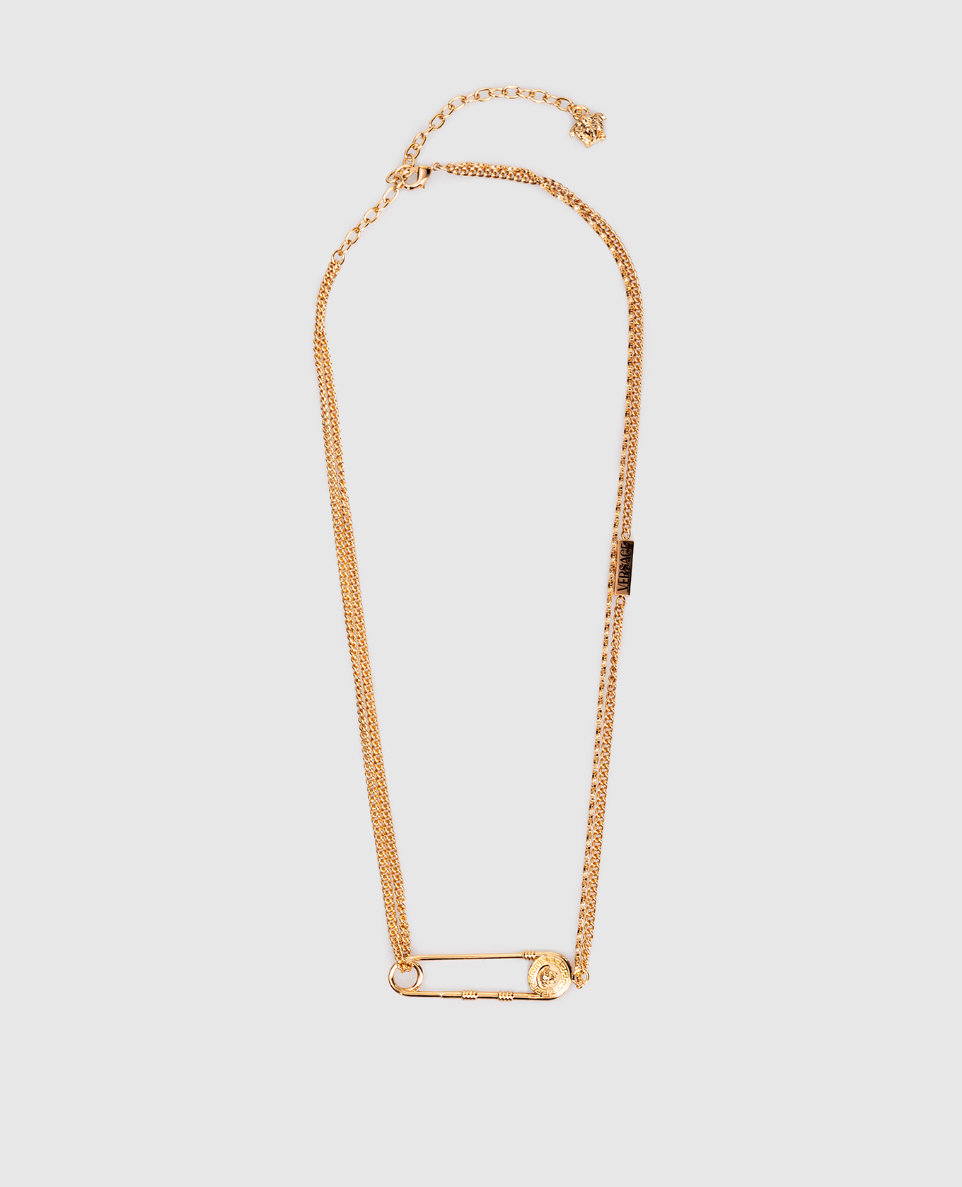 

Gold chain with branded pin Versace, Golden