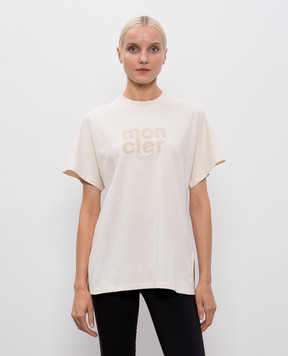 Moncler Beige T-shirt with logo K20938C0002889AUO
