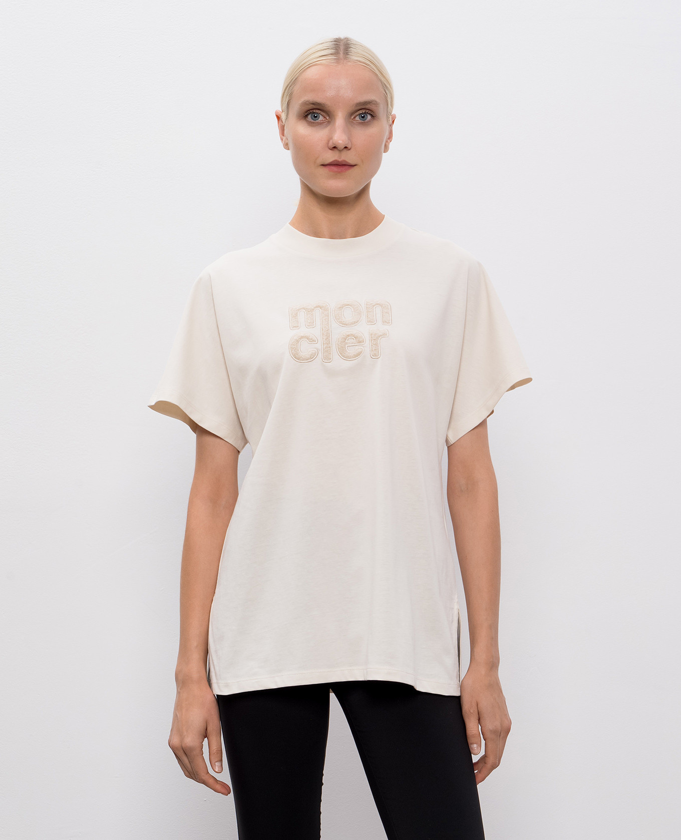 Beige T-shirt with logo Moncler 3