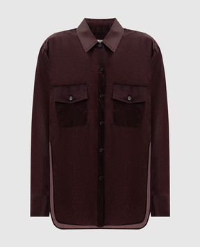 Khaite Matteo burgundy silk blouse 24043002