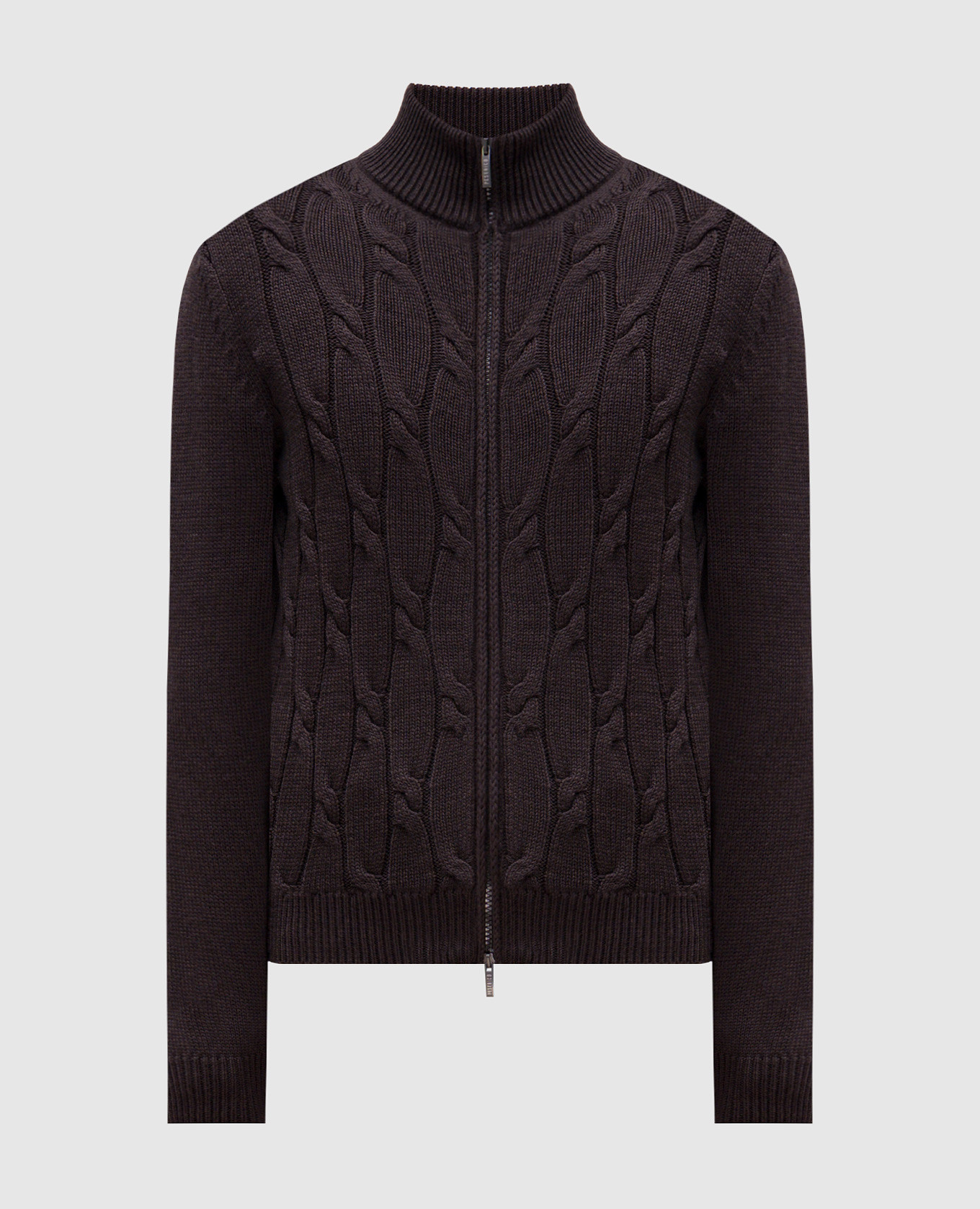 

Brown cardigan made of wool with a textured pattern Peserico