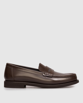 Brunello Cucinelli Brown leather glossy loafers MZVNG3011
