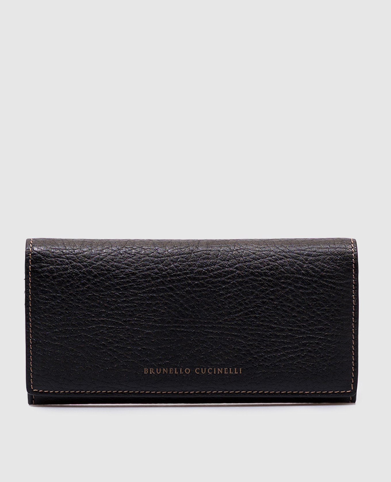 

Black leather wallet with logo Brunello Cucinelli