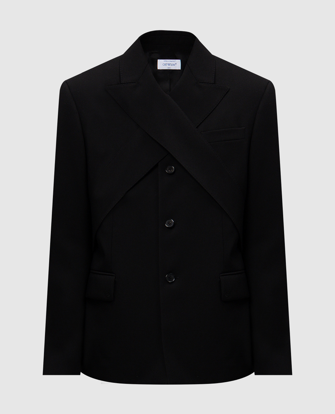 Off-White Black wool jacket with contrasting lapels