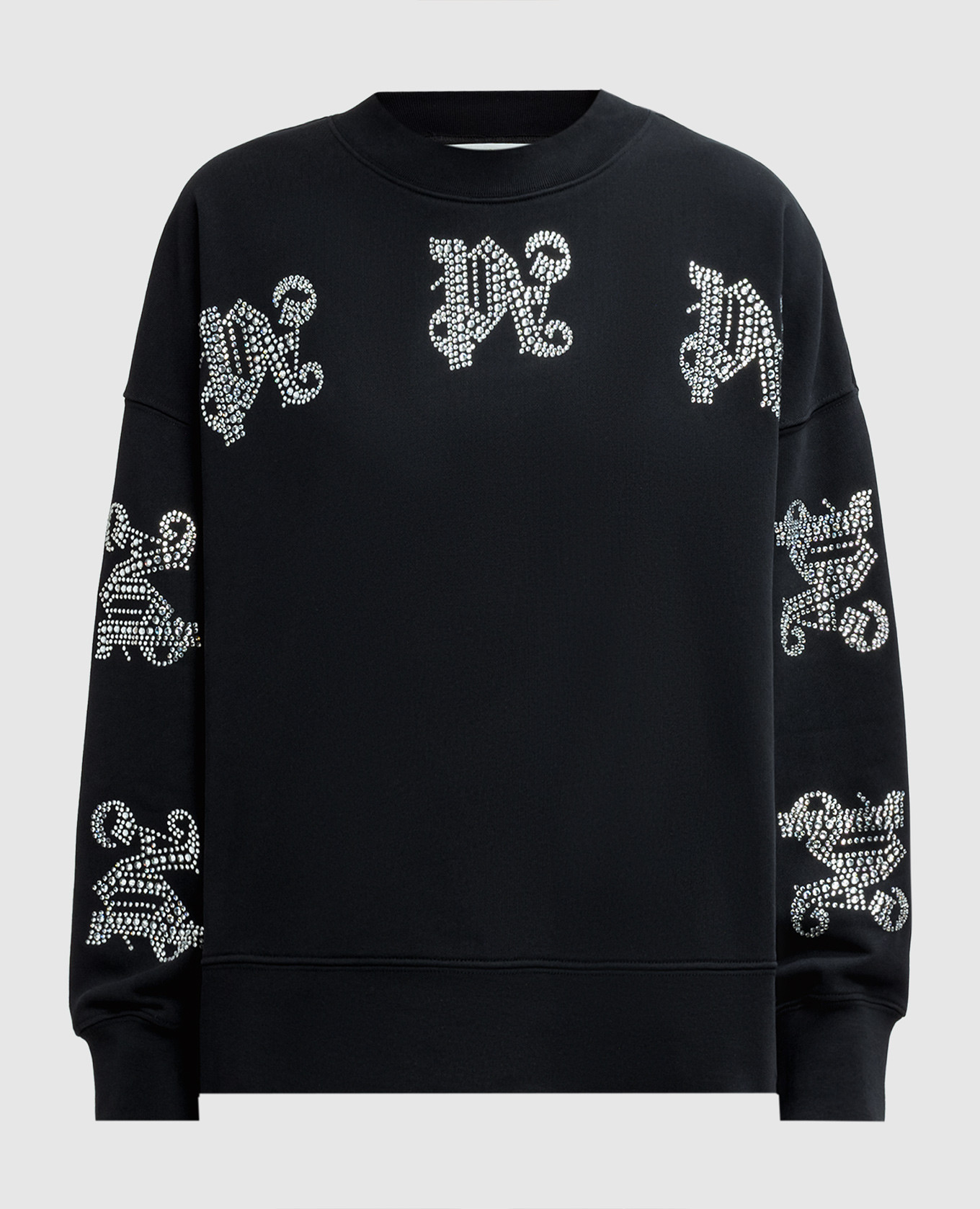 

Black sweatshirt with crystal logo Palm Angels