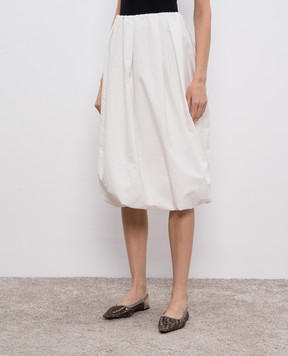 Brunello Cucinelli White Bubble Hem Skirt ML140G3759