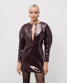 16Arlington Burgundy Mitilla mini dress with sequins DMN655AW2501