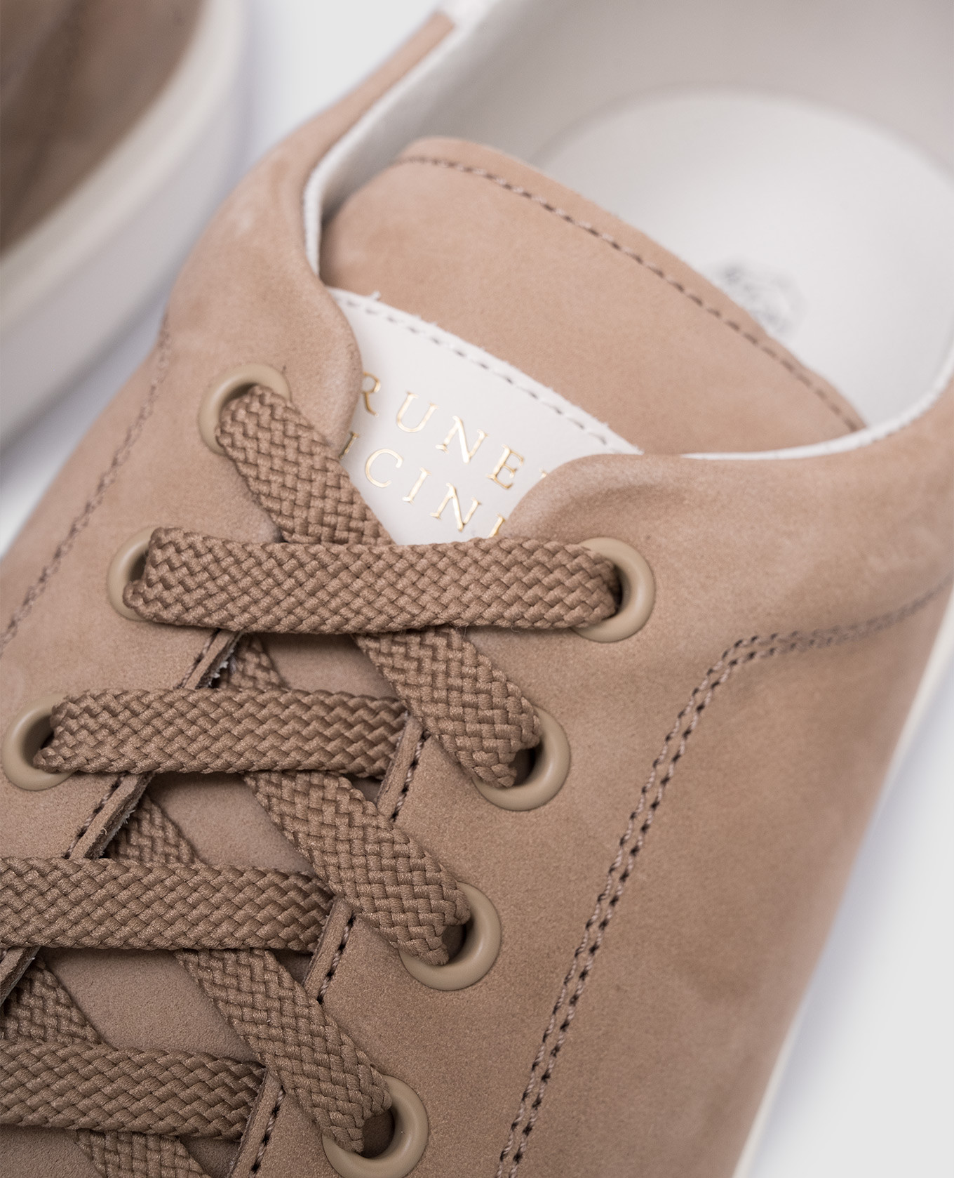 

Beige nubuck sneakers with logo Brunello Cucinelli