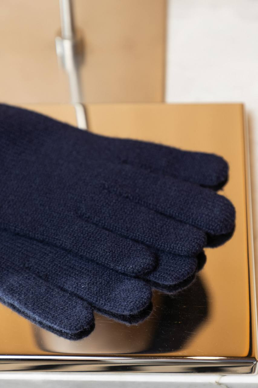 Navy blue cashmere gloves Brunello Cucinelli 4