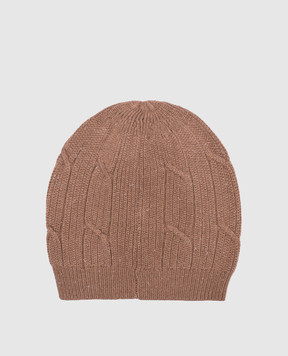 Peserico Brown hat with wool, silk and cashmere with lurex S36185F0709095