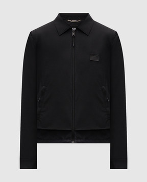 Dolce&Gabbana Black wool jacket with logo patch G9BQZTFURK8