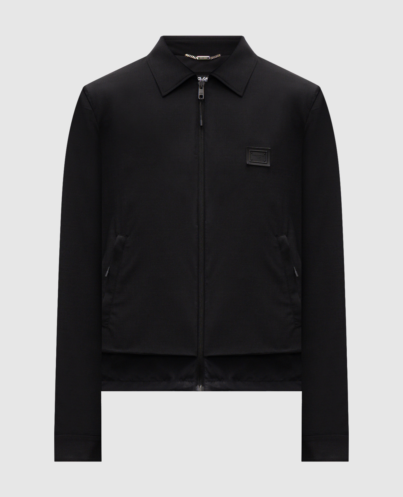 

Black wool jacket with logo patch Dolce&Gabbana