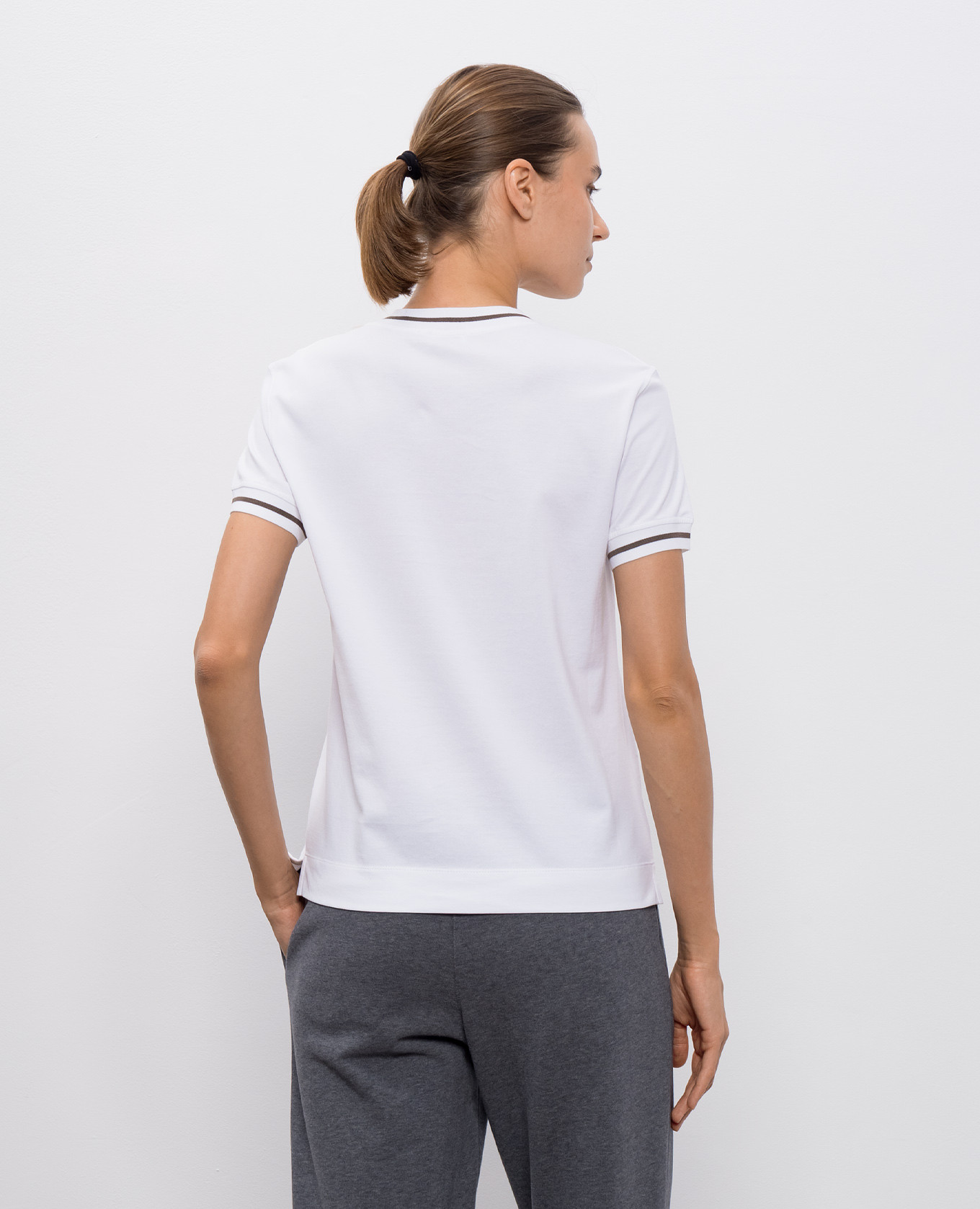 

White T-shirt with logo Brunello Cucinelli