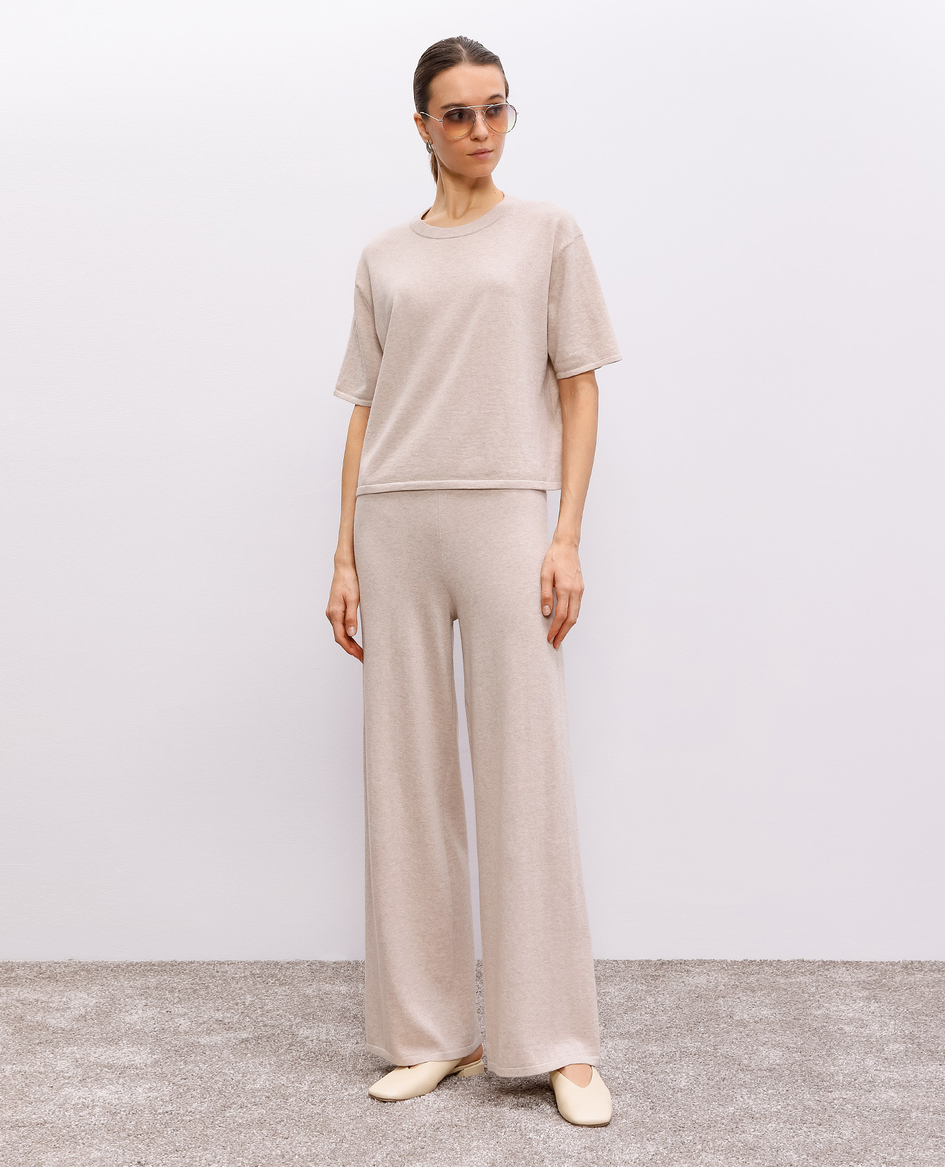 

Beige Aina cashmere pants LISA YANG
