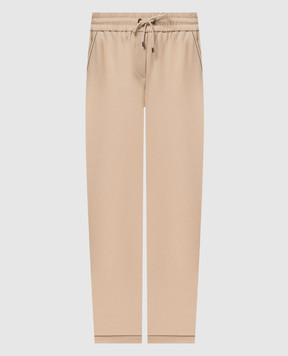 Brunello Cucinelli Beige sweatpants with monil chain MH827SA399
