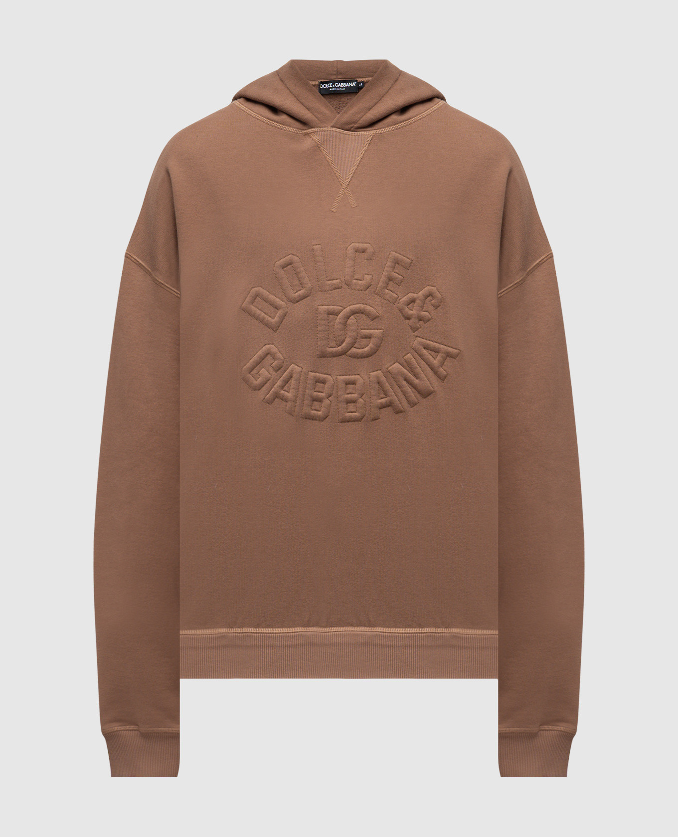 Beige hoodie with textured logo Dolce&Gabbana