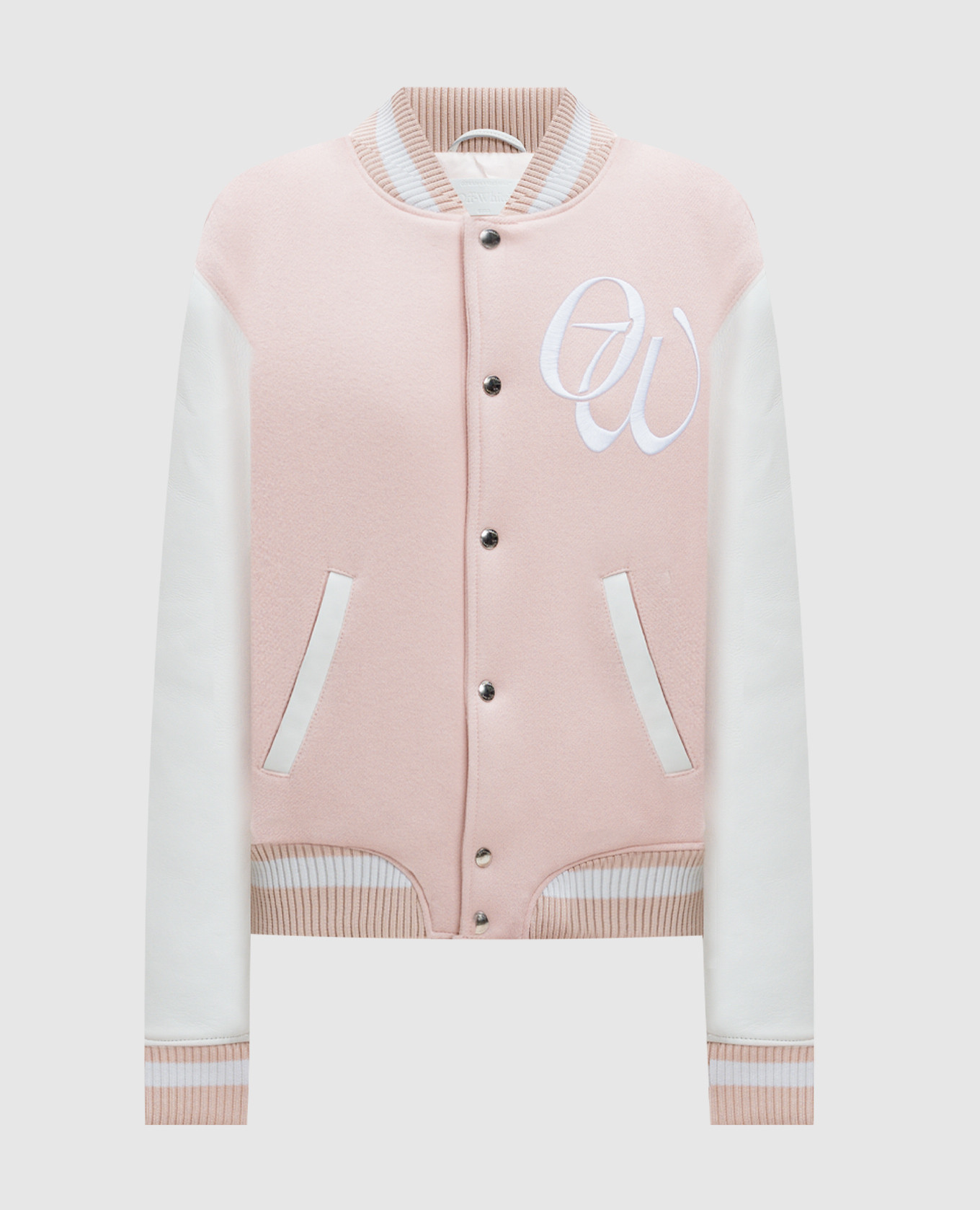 

Pink combo bomber jacket with logo embroidery Off-White