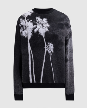 Palm Angels Gray sweatshirt with print PMHE086F25KNI001