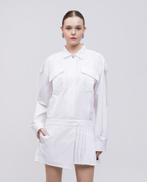 Off-White White shirt dress with pleating OWDG00AS25FAB001