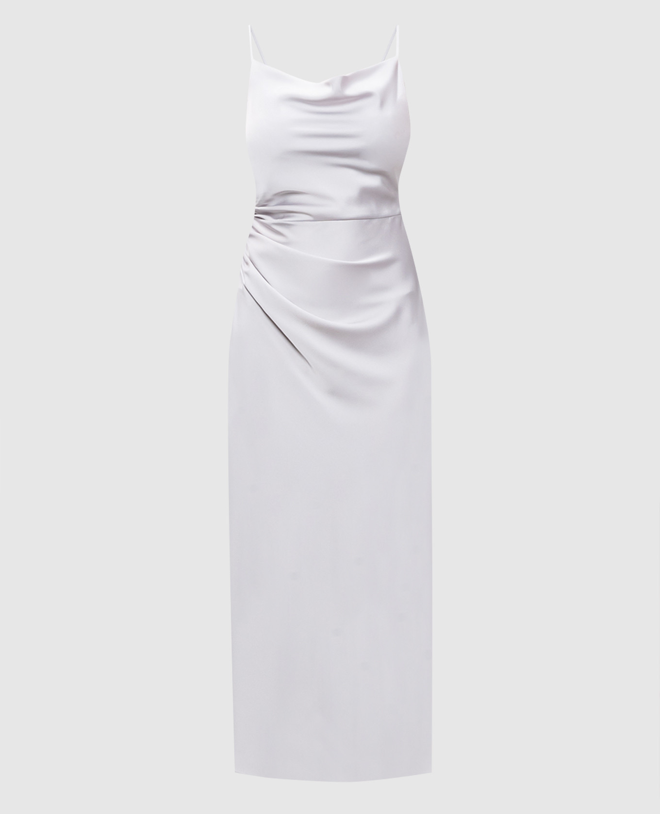

Gray metallic logo draped dress Twinset, Grey