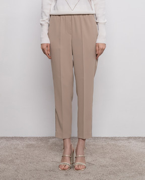 Peserico Beige pants with a monil chain A0407201974