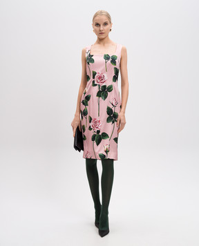 Dolce&Gabbana Pink dress with floral print F6TKZTFSIBT