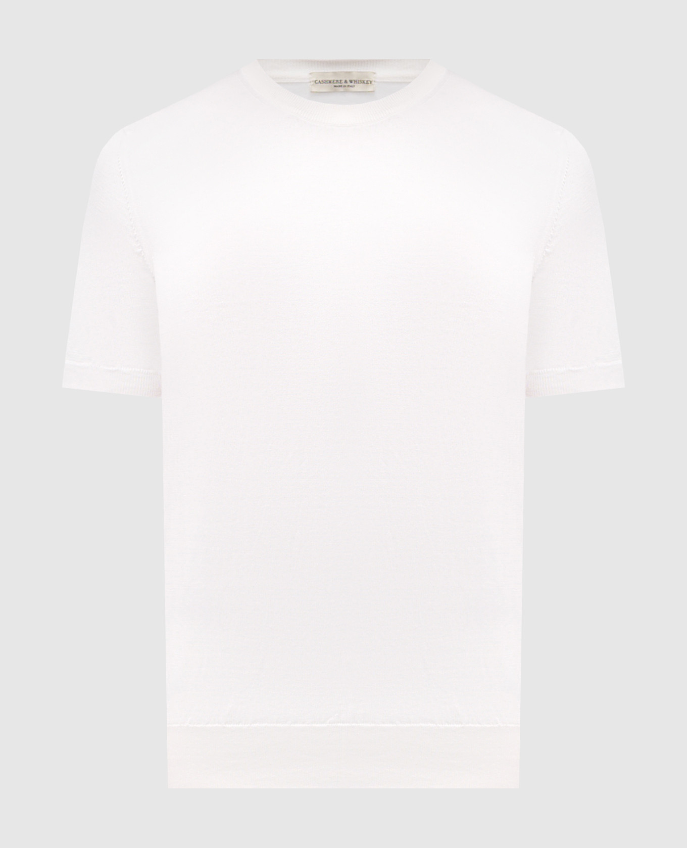 White T-shirt with silk and cashmere
