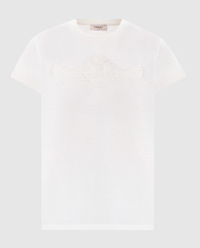 Twinset Beige T-shirt with logo 252TP2052