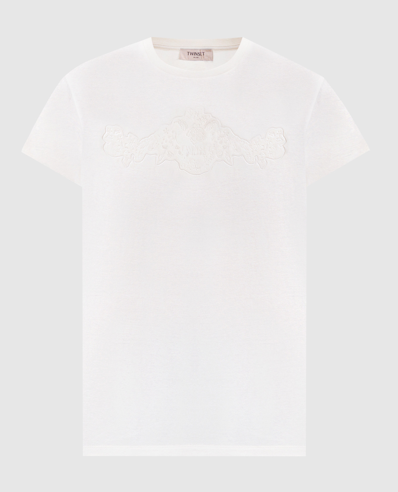 Beige T-shirt with logo Twinset